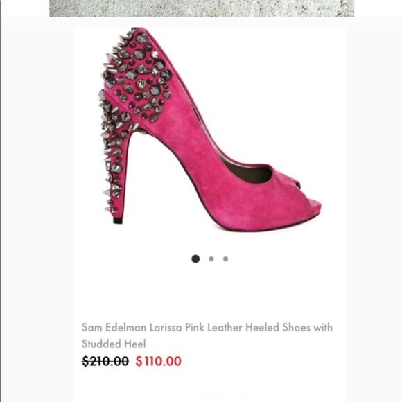 Sam Edelman Lorissa Hot Pink Studded Heels - Picture 2 of 9
